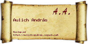 Aulich András névjegykártya