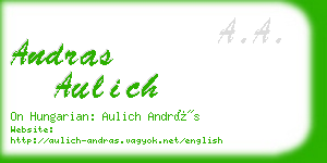 andras aulich business card